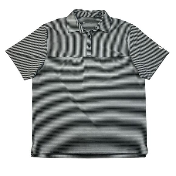 Under Armour Polo Shirt Mens XL Extra Large Grey Loose Heatgear Striped Golf - Picture 1 of 9